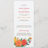Programme Mariage Pastel Orange Yellow Spring Dahlia Fleurs (Devant)