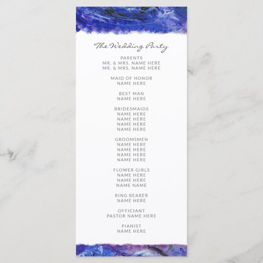 Programme Mariage peint (Dos)