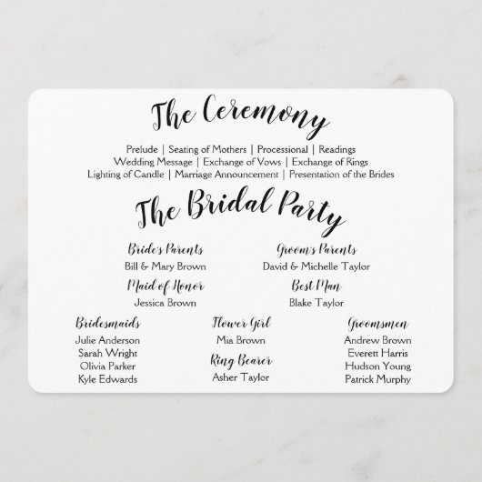 Programme Mariage photo (Dos)