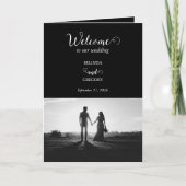 Programme Mariage photo en noir blanc Commande de service (Devant)