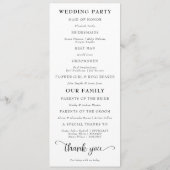 Programme Mariage photo moderne simple et élégant (Dos)