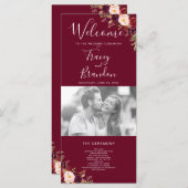 Programme Mariage photo rouge Bourgogne (Devant / Derrière)