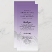 Programme Mariage Plage de Palm Tree Tropical Violet (Devant / Derrière)