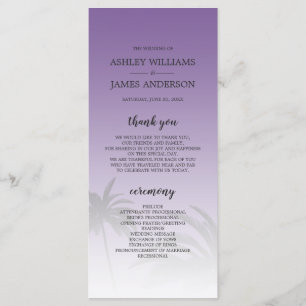 Programme Mariage Plage de Palm Tree Tropical Violet
