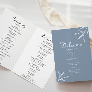 Programme Mariage plié bleu Dusty minimum formel