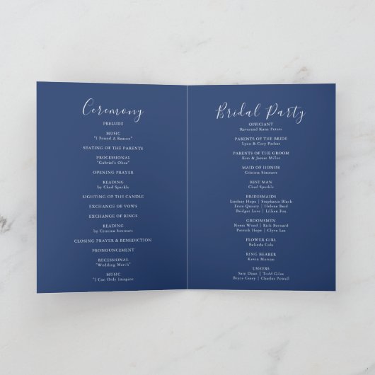 Programme Mariage plié Boho Multicolor Fleur sauvage (Intérieur)