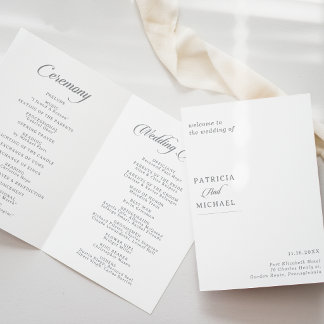 Programme Mariage Plié Calligraphie Chic Classique