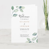 Programme Mariage plié classique Feuille vert (Devant)