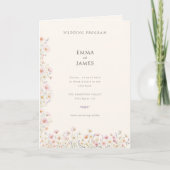 Programme Mariage plié de fleurs sauvages fantaisistes bohèm (Devant)