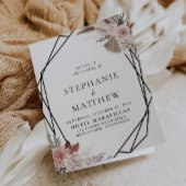 Programme Mariage plié de Rose géométrique Rustique or Flora