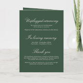 Programme Mariage Plié Élégant Argent Ancien Vert Classique (Dos)