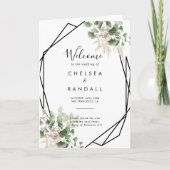 Programme Mariage plié géométrique de feuillage floral d'été (Devant)