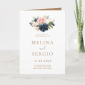 Programme Mariage plié Gold Blue Rose (Devant)