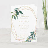 Programme Mariage plié Gold Géométrique Chic Eucalyptus (Devant)