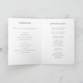 Programme Mariage plié noir & blanc de script formel (Intérieur)