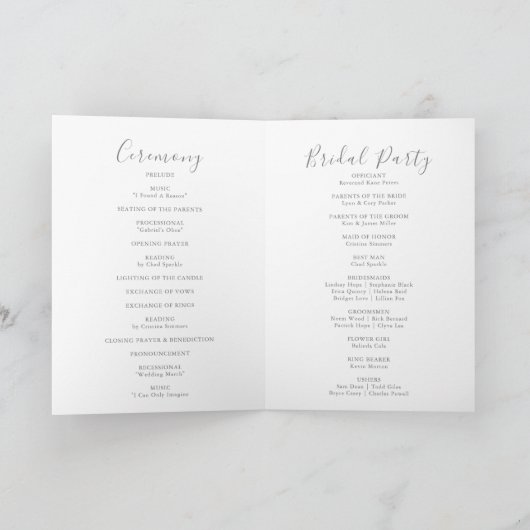Programme Mariage plié simple Fleur sauvage multicolore (Intérieur)
