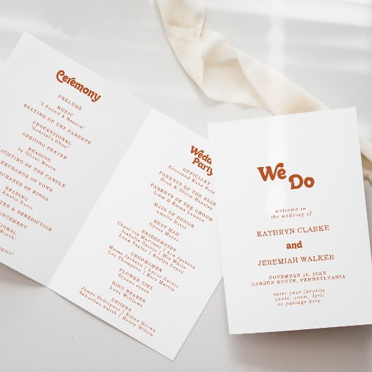 Programme Mariage Plié Simple Terracotta Formel Nous Faisons