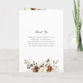 Programme Mariage Pliée Florale Rouille Beige Or Vert (Dos)
