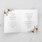 Programme Mariage Pliée Florale Rouille Beige Or Vert (Intérieur)