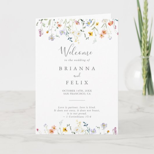 Programme Mariage plissé floral Multicolor sauvage (Devant)