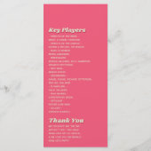 Programme Mariage rétro groovy des années 70 Viva Magenta (Dos)