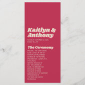 Programme Mariage rétro groovy des années 70 Viva Magenta (Devant)