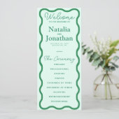 Programme Mariage rétro Mint Wavy (Debout devant)