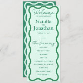 Programme Mariage rétro Mint Wavy (Devant / Derrière)