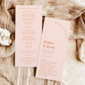 Programme Mariage rétro rose et orange