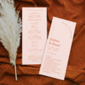 Programme Mariage rétro rose et orange