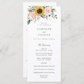 Programme Mariage romantique à fleurs blanches rose (Devant / Derrière)