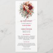 Programme Mariage romantique de Bourgogne or eucalyptus auto (Devant)