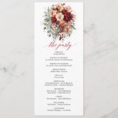Programme Mariage romantique de Bourgogne or eucalyptus auto (Dos)
