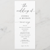 Programme Mariage Romantique Moderne Élégant et Délicat (Devant)
