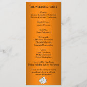 Programme Mariage Rose élégant orange vibre (Dos)