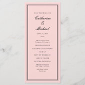 Programme Mariage Rose et Noir Absolument Classique Script (Devant)