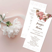 Programme Mariage rose floral rustique