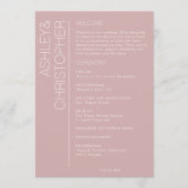 Programme Mariage Rose minimaliste moderne Dusty (Devant)