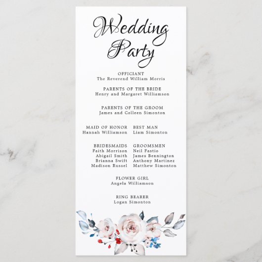 Programme Mariage rose pâle (Dos)