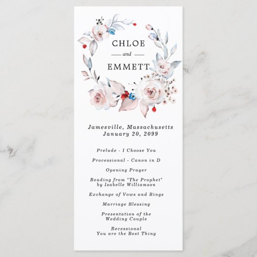 Programme Mariage rose pâle (Devant)