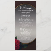 Programme Mariage Rouge Fard Floral Gris Argent Miroir (Devant)