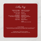 Programme Mariage rouge rubis floral minimal (Dos)