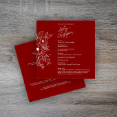 Programme Mariage rouge rubis floral minimal