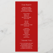 Programme Mariage rouge simple (Dos)