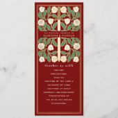Programme Mariage Royal Épée Blanche Florale Écarlate (Devant)