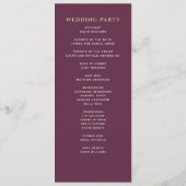 Programme Mariage Royal Épée Dorée Fleurie Blanche Mauve (Dos)