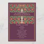 Programme Mariage Royal Épée Florale Médiévale Mauve Or (Devant)
