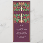 Programme Mariage Royal Épée Florale Médiévale Mauve Or (Devant)