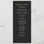 Programme Mariage Royal Épée Florale Noir Blanc Or (Dos)