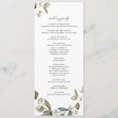 Programme Mariage Rustique à l'Aquarelle avec Eucalyptus Sem (Dos)